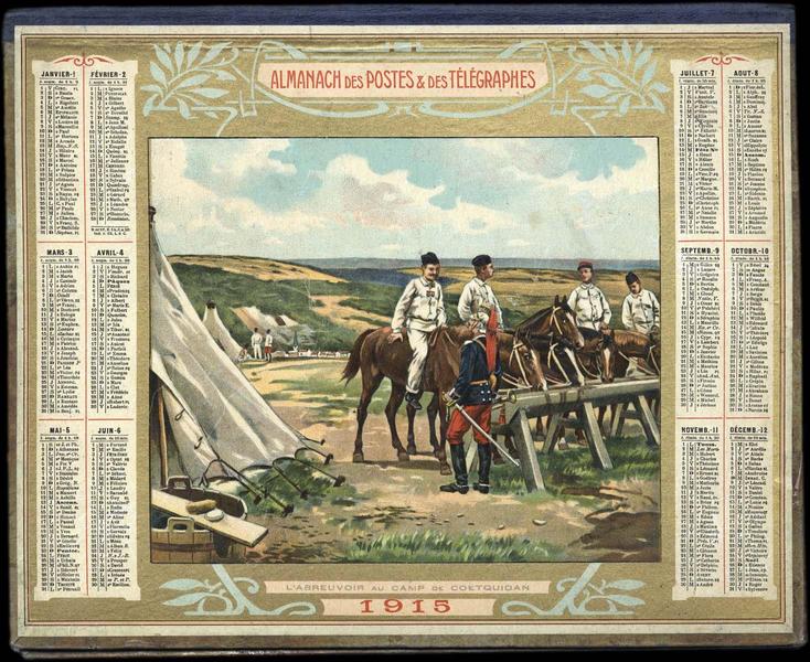 ALMANACH DES POSTES ET DES TELEGRAPHES / L'ABREUVOIR AU CAMP DE COETQUIDAN (titre inscrit)_0