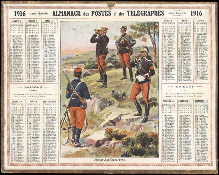 ALMANACH DES POSTES ET DES TELEGRAPHES / L'AEROPLANE ESTAFETTE (titre inscrit)_0