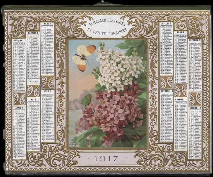 ALMANACH DES POSTES ET DES TELEGRAPHES / FLEURS DE PRINTEMPS (titre inscrit)_0