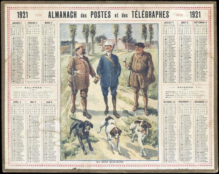 ALMANACH des POSTES et des TELEGRAPHES / LES BONS BLAGUEURS (texte inscrit)_0