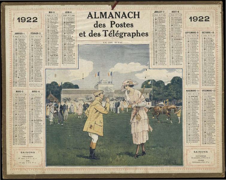 ALMANACH des Postes et des Télégraphes / UN FIN TUYAU (titre inscrit)_0