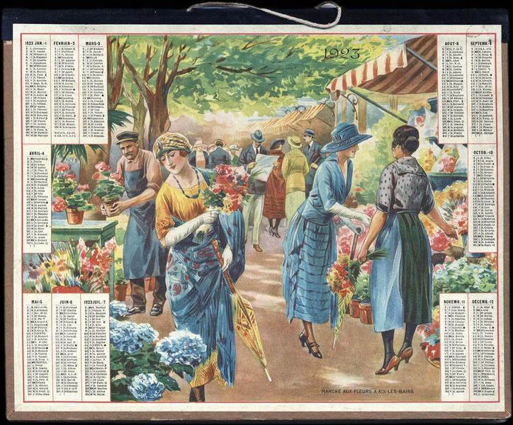 ALMANACH DES POSTES ET DES TELEGRAPHES / MARCHE AUX FLEURS A AIX-LES-BAINS (titre inscrit)_0
