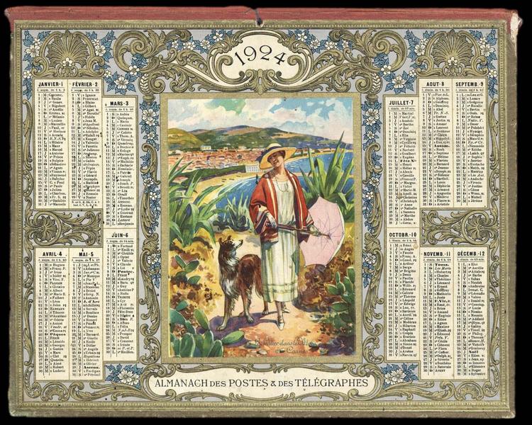 ALMANACH DES POSTES ET DES TELEGRAPHES / LE SENTIER DANS LES ALOES A CANNES (titre inscrit)_0