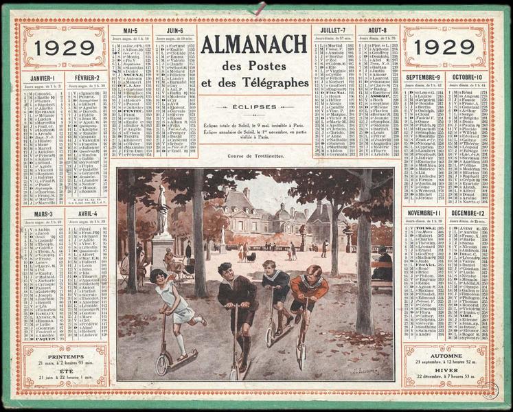 ALMANACH des POSTES et des TELEGRAPHES / Course de Trottinettes (titre inscrit)_0