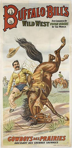 BUFFALO BILLS / AND CONGRESS OF / WILD WEST ROUGH RIDERS / OF THE WORLD / COWBOYS DES PRAIRIES / DRESSANT DES CHEVAUX SAUVAGES (titre inscrit)_0