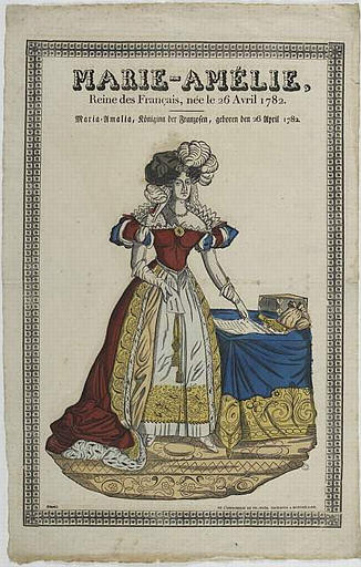 MARIE-AMELIE, Reine des français, née le 26 Avril 1782. (titre inscrit, français, allemand, gothique)_0