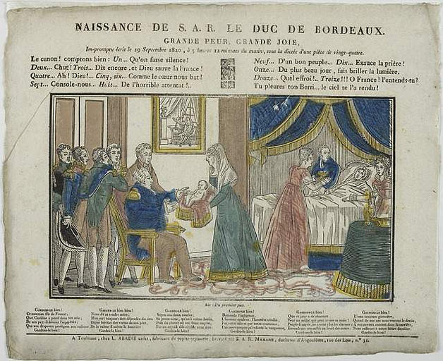 NAISSANCE DE S. A. R. LE DUC DE BORDEAUX. (titre inscrit)_0