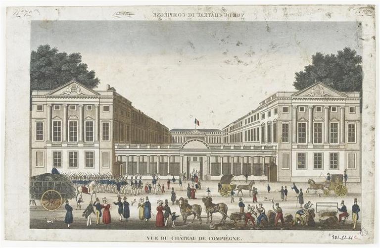 VUE DU CHATEAU DE COMPIEGNE. (titre inscrit, en caractères inversés) ; VUE DU CHATEAU DE COMPIEGNE. (titre inscrit)_0