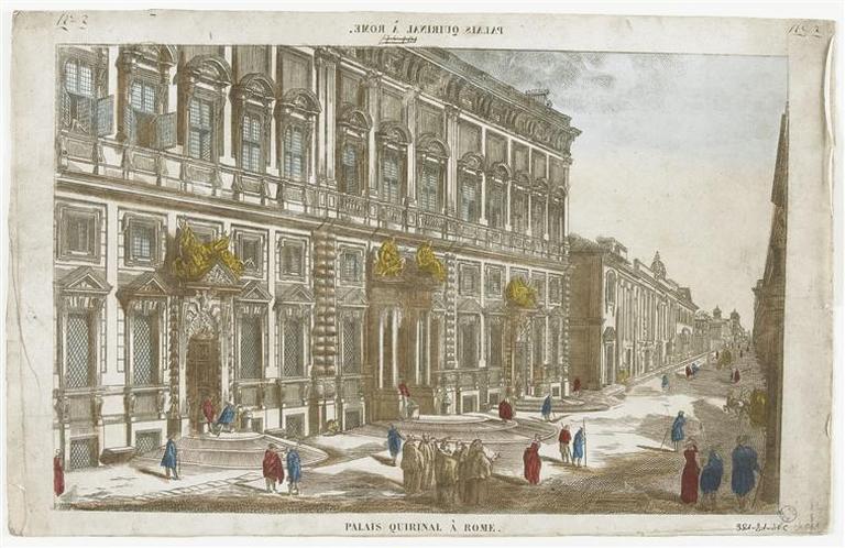 PALAIS QUIRINAL A ROME. (titre inscrit, en caractères inversés) ; PALAIS QUIRINAL A ROME. (titre inscrit)_0