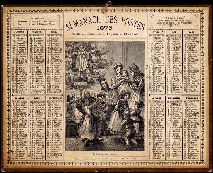 ALMANACH DES POSTES / 1875 / L'ARBRE DE NOEL (titre inscrit)_0