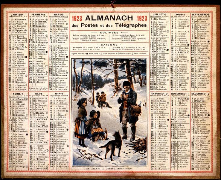 ALMANACH / des Postes et des Télégraphes / 1923 (titre inscrit)_0