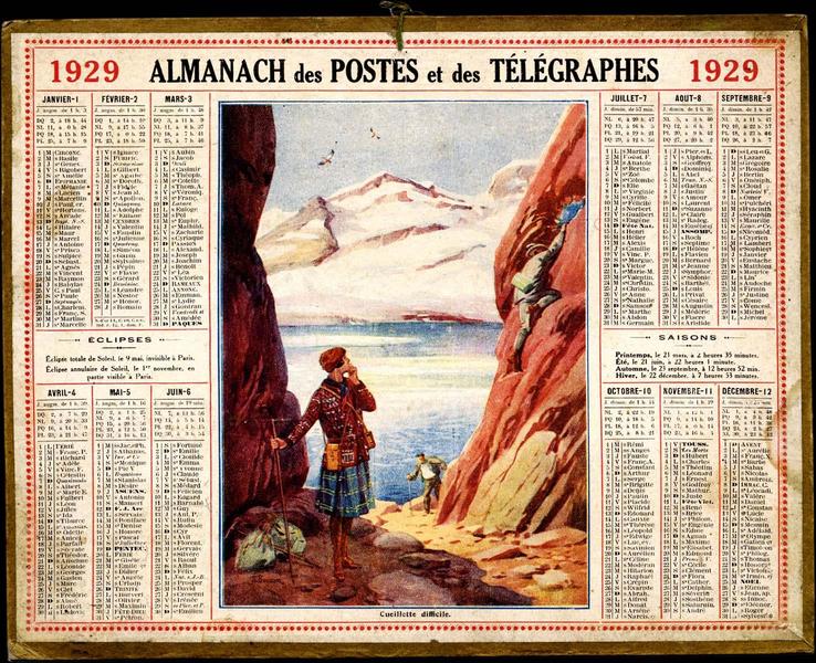 ALMANACH des POSTES et des TELEGRAPHES / 1929 (titre inscrit)_0