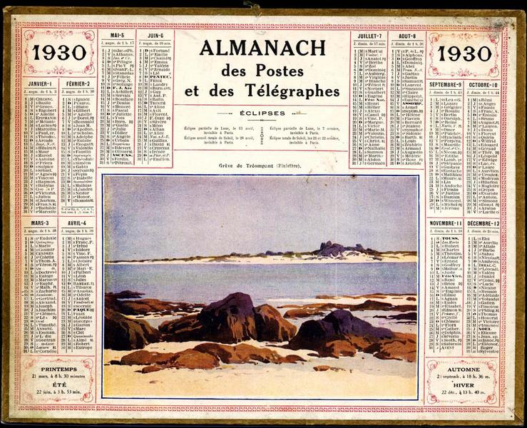 ALMANACH / des Postes / et des Télégraphes / 1930 (titre inscrit)_0