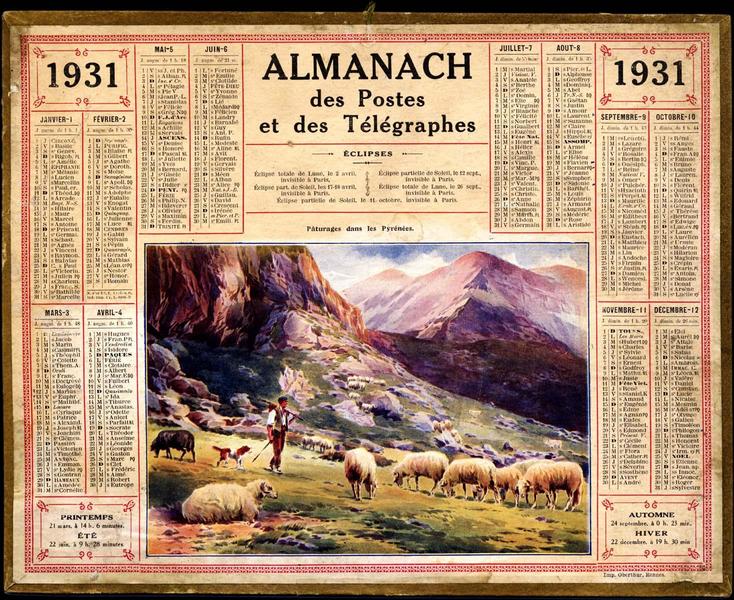 ALMANACH / des Postes / et des Télégraphes / 1931 (titre inscrit)_0