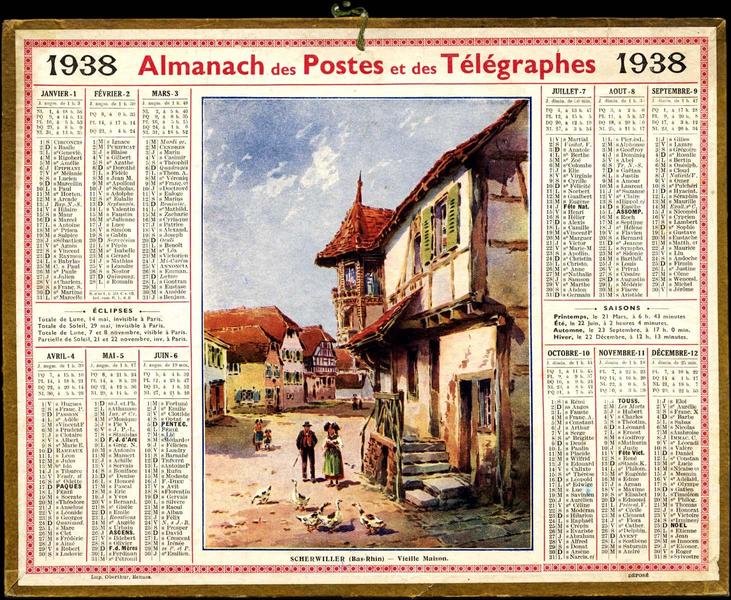 Almanach des Postes et des Télégraphes / 1938 (titre inscrit)_0