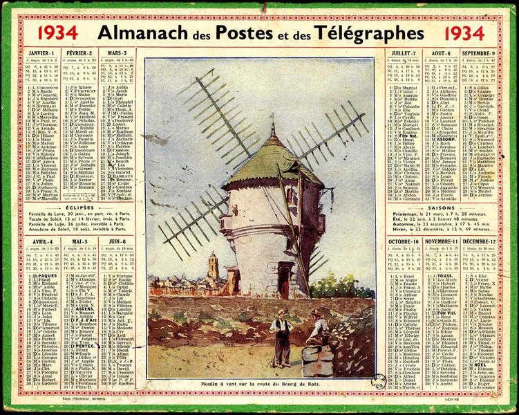 Almanach des Postes et des Télégraphes 1934 (titre inscrit)_0