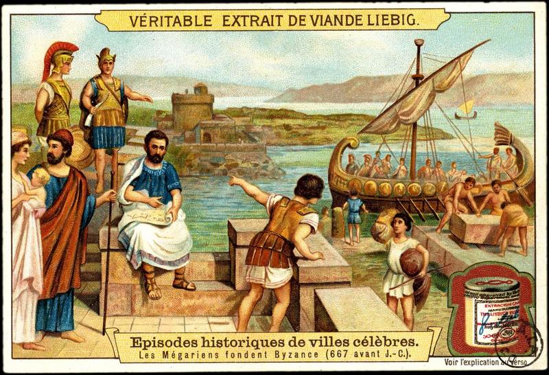 Episodes historiques de villes célèbres, les Mégariens fondent Byzance (667 avant J.-C.) (titre inscrit)_0
