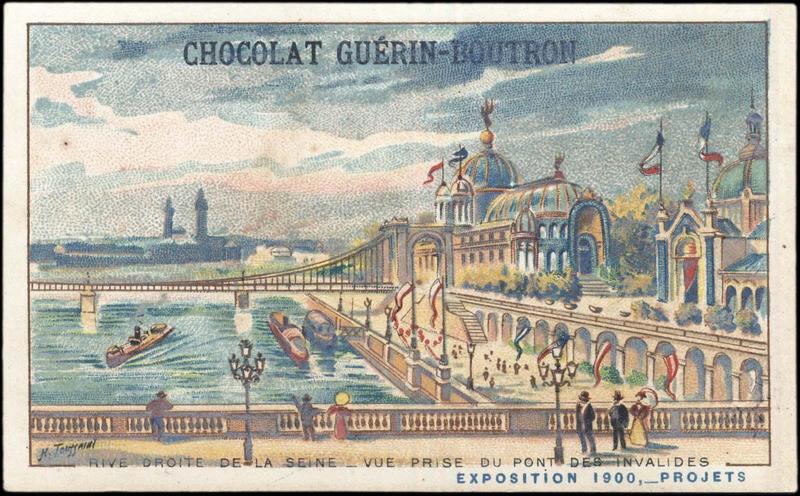 RIVE DROITE DE LA SEINE - VUE PRISE DU PONT DES INVALIDES / EXPOSITION Universelle 1900, -PROJETS (titre inscrit), Henri Toussaint, 1900