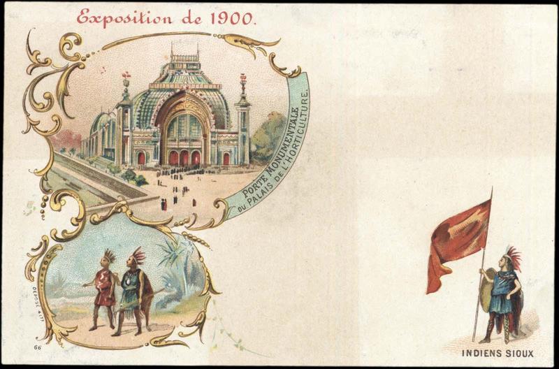 Exposition Universelle de 1900 / PORTE MONUMENTALE / DU PALAIS DE L'HORTICULTURE / INDIENS SIOUX (titre inscrit)_0
