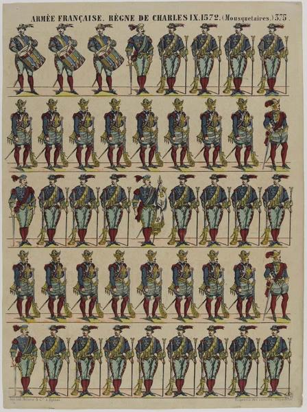 ARMEE FRANCAISE. REGNE DE CHARLES IX.1572.(Mousquetaires.) (titre inscrit)_0
