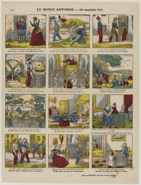 LE MONDE RENVERSE (titre inscrit, français, allemand, gothique)_0