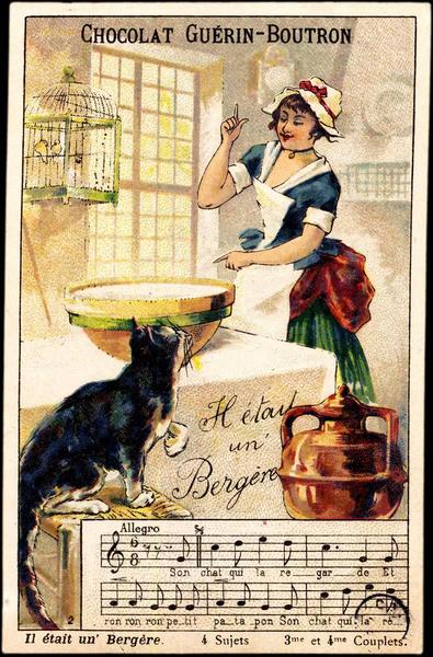 La bergère montre à son chat la jatte pleine de lait (titre factice)_0