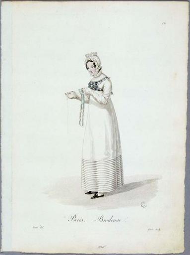 Paris. Brodeuse (titre inscrit), Louis Marie Lante, 1824 vers