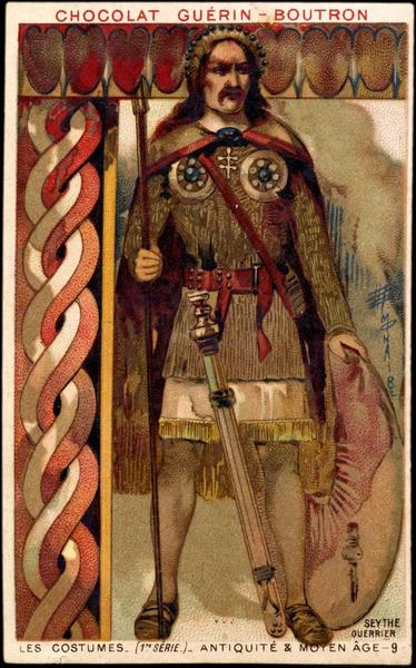 LES COSTUMES- (1ERE SÉRIE) - ANTIQUITÉ & MOYEN AGE.9.SEYTHE / GUERRIER (titre inscrit)_0