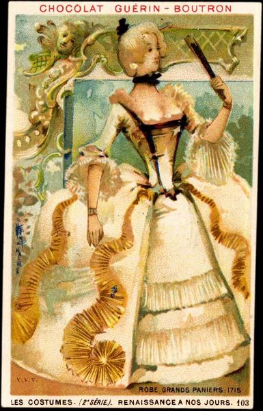 LES COSTUMES- (2è SÉRIE) - RENAISSANCE A NOS JOURS.ROBE GRANDS PANIERS-1715 (titre inscrit)_0