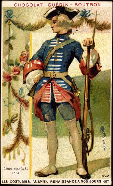 LES COSTUMES- (2è SÉRIE) - RENAISSANCE A NOS JOURS.107.GARDE-FRANCAISE / 1774 (titre inscrit)_0