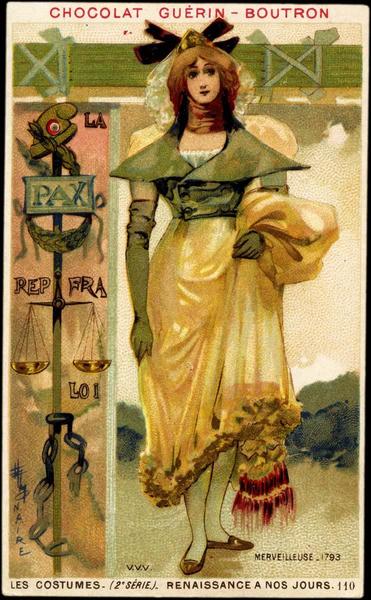 LES COSTUMES- (2è SÉRIE) - RENAISSANCE A NOS JOURS.110.MERVEILLEUSE-1793 (titre inscrit)_0