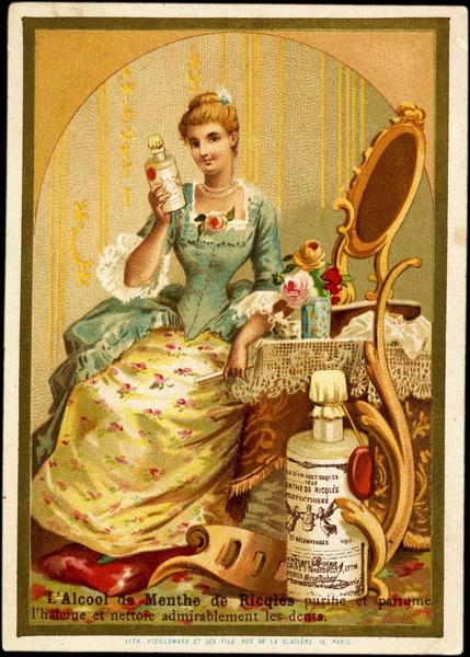 L'Alcool de Menthe de Ricqlès purifie et parfume / l'haleine et nettoie admirablement les dents (titre inscrit)_0