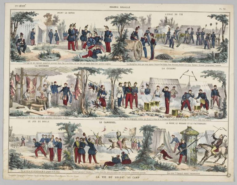 IMAGERIE NOUVELLE / LA VIE DU SOLDAT AU CAMP (titre inscrit)_0