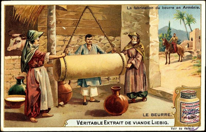 Le beurre, la fabrication du beurre en Arménie (recto) -dénombrement d'un troupeau (Fray-Bentos-compagnie Liebig) (verso) (titre inscrit)_0