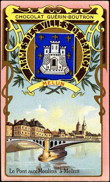 ARMES DES VILLES DE FRANCE / MELUN / Le Pont aux Moulins à Melun (titre inscrit)_0