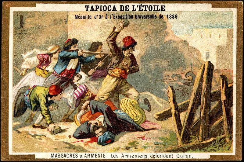 MASSACRES D'ARMENIE : Les Arméniens défendant Gurun (titre inscrit)_0