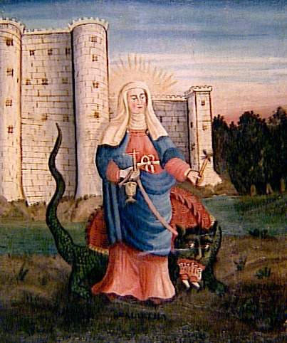 Sainte Marthe exorcisant la Tarasque devant le château (titre factice)_0
