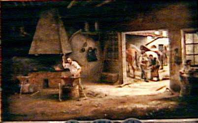 Maréchal-ferrant à l'ouvrage dans son atelier (titre factice)_0