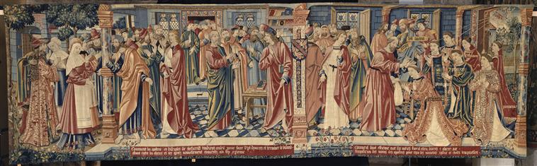 Légende de saint Etienne (scène 01 et 02) : Désignation et ordination des premiers diacres de l'Eglise, parmi lesquels Etienne_1