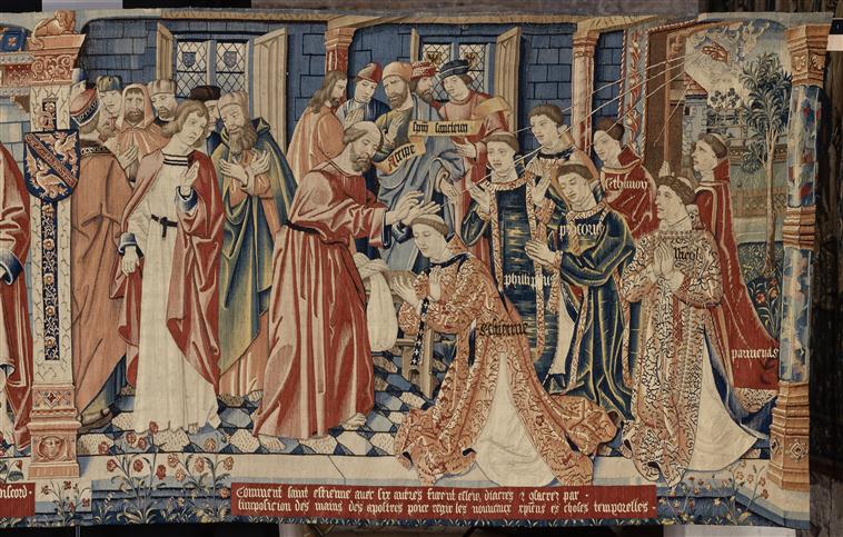 Légende de saint Etienne (scène 01 et 02) : Désignation et ordination des premiers diacres de l'Eglise, parmi lesquels Etienne_6