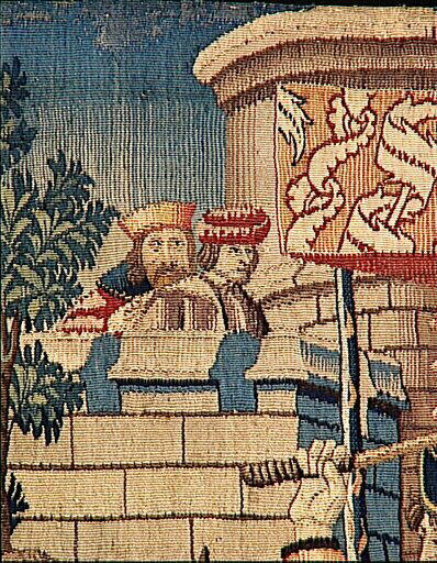 Légende de saint Etienne (scène 20) : Le corps est accueilli par le pape et déposé en l'église Saint-Pierre de Rome_2