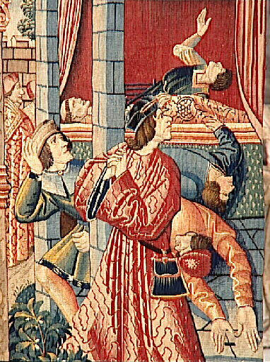 Légende de saint Etienne (scène 22) : Les gens de Constantinople sont empêchés par miracle de reprendre le corps_2