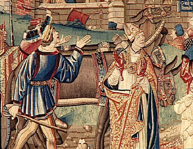 Légende de saint Etienne (scène 18) : Miracle des mules rétives qui indiquent où doit être enseveli le corps de saint Etienne_4