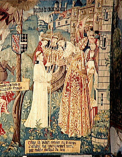 Légende de saint Etienne (scène 15, 16, 17) : Une noble femme de Constantinople ramène le corps de son mari, mort à Jérusalem, et emporte par erreur celui de saint Etienne_3