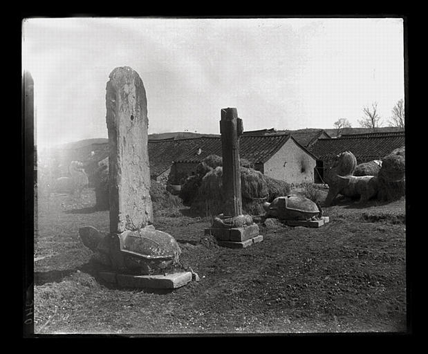 [Jiangsu]. Région de Nankin [Nanjing], Yao-houa men [Yaohuamen], [Ganjiaxian], allée funéraire de Siao Sieou [Xiao Xiu] (mort en 518 ap. J.-C.), ensemble_0