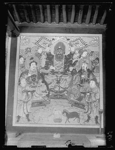 [Shanxi] Chan-si septentrional. Peinture murale dans un temple à Pei-siu t'ouen [Beixutun], peinture à droite du n°1168 [cf. AP13052], le Ma wang [Mawang] (Roi des chevaux)_0
