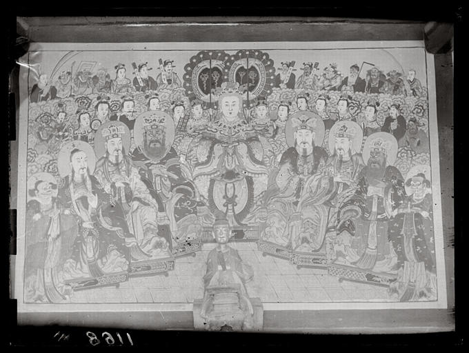 [Shanxi] Chan-si septentrional. Peinture murale dans un temple à Pei-siu t'ouen [Beixutun], la déesse, les cinq Rois-dragons et le Maître de la pluie (cf. n° 1175) [cf. AP13059]_0