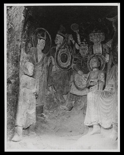 [Sichuan] Sseu-tch'ouan. Kouang-yuan hien [Guangyuanxian], Ts'ien Fo yen [Qianfoyan], T'ai yun sseu [Taiyunsi], niche bouddhique, personnages de gauche_0