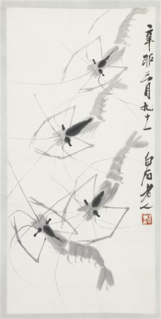 Crevettes, Qi Baishi, 1951