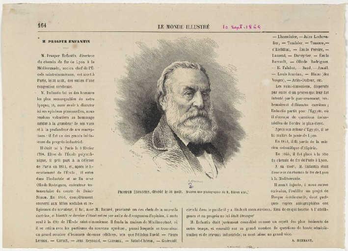 Prosper Enfantin, Etienne Bocourt, 1864